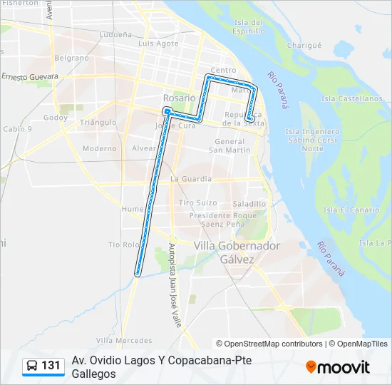 131 Colectivo Line Map
