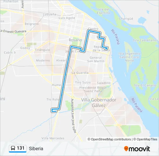131 Colectivo Line Map