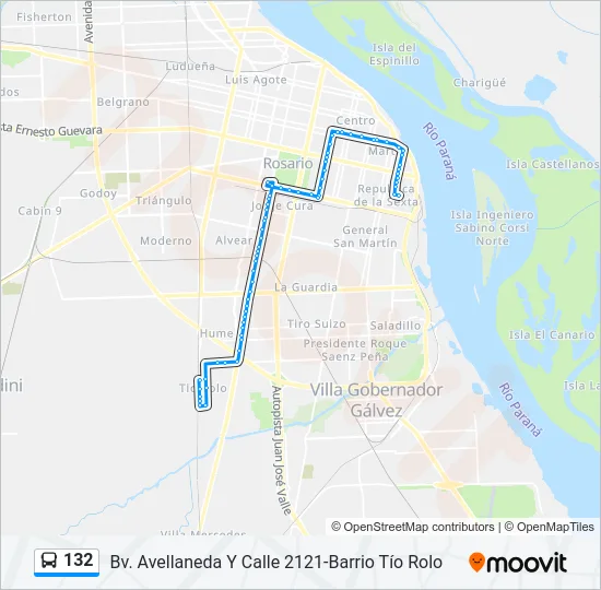 132 Colectivo Line Map