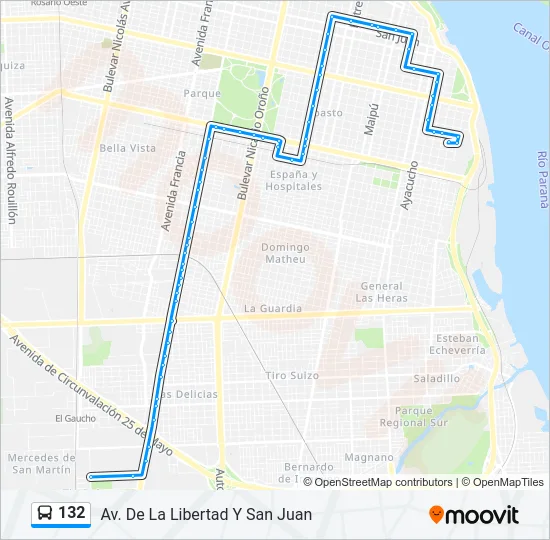 132 Colectivo Line Map