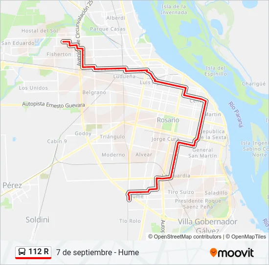 112 R Colectivo Line Map