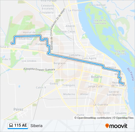 Mapa de 115 AE de Colectivo