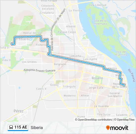 115 AE Colectivo Line Map