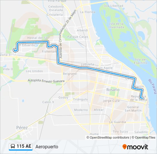 Mapa de 115 AE de Colectivo