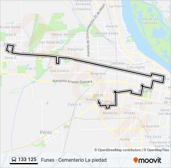 Mapa de 133 125 de Colectivo