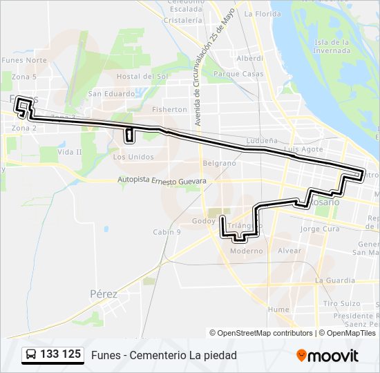 Mapa de 133 125 de Colectivo