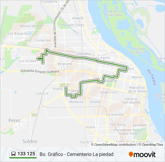 Mapa de 133 125 de Colectivo