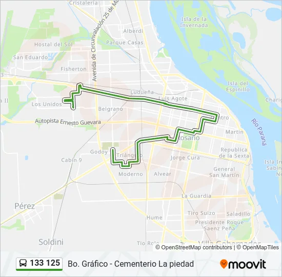 133 125 Colectivo Line Map