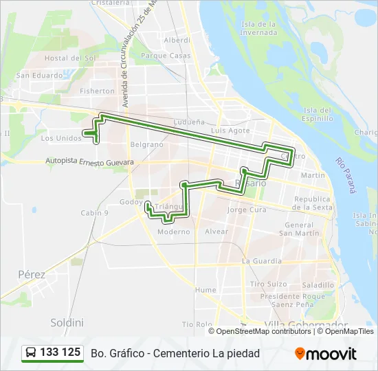 133 125 Colectivo Line Map