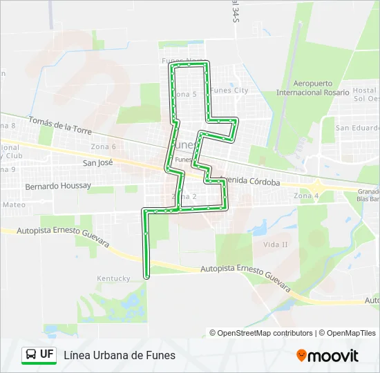 UF Colectivo Line Map