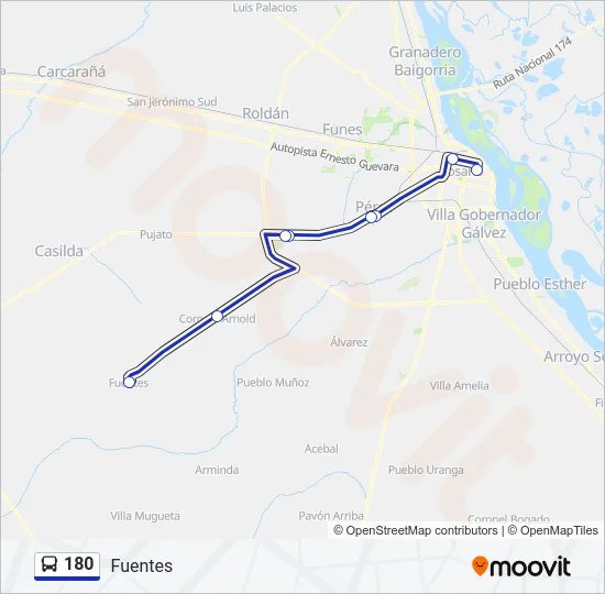 180 Colectivo Line Map