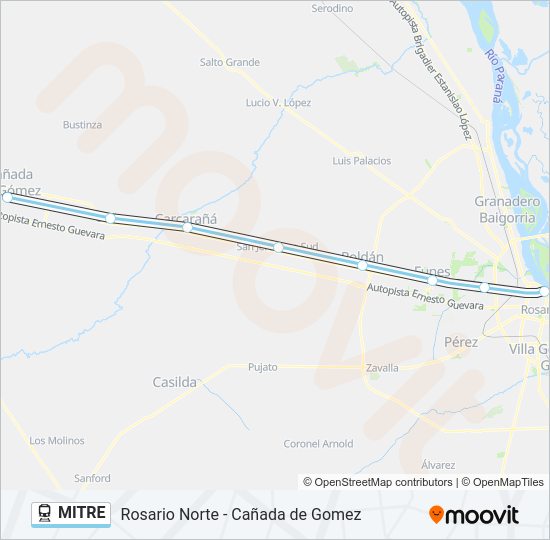 Mapa de MITRE de tren