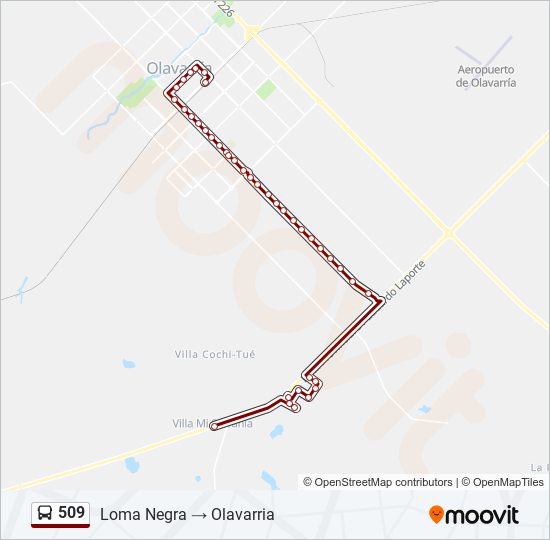 Mapa de 509 de autobús