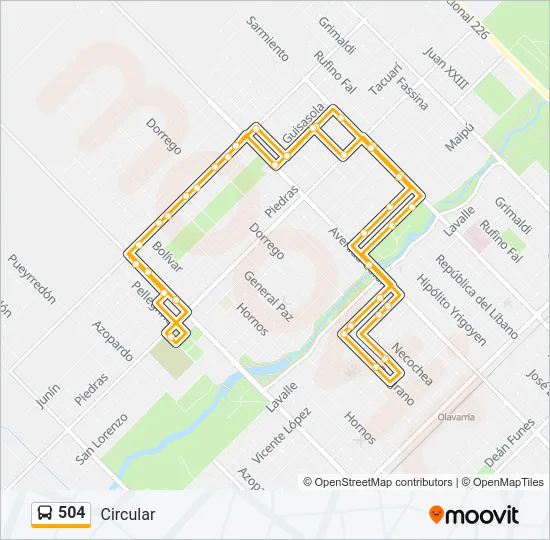 504 Bus Line Map