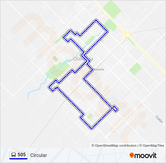 Mapa de 505 de autobús