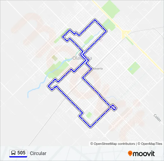 505 Bus Line Map
