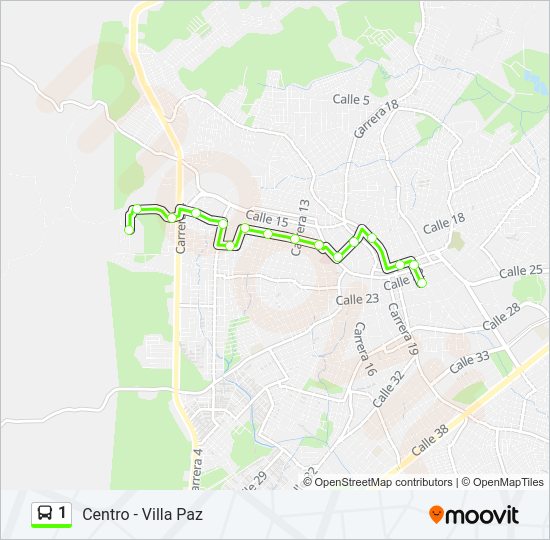 Mapa de 1 de autobús