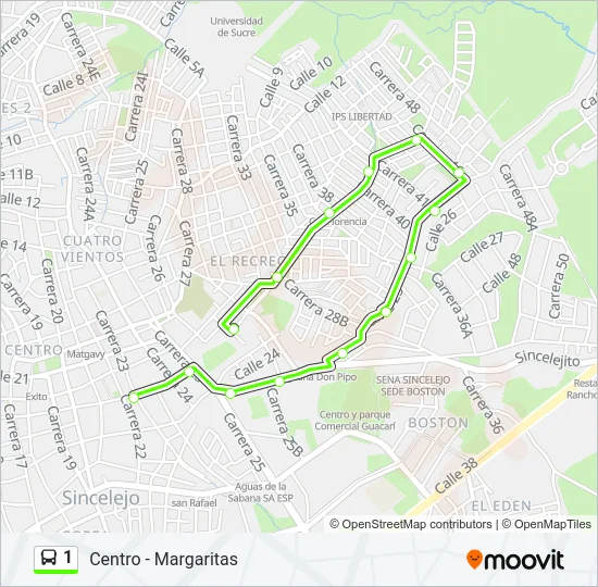1 Bus Line Map