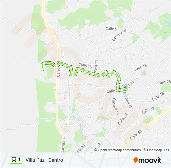 1 Bus Line Map