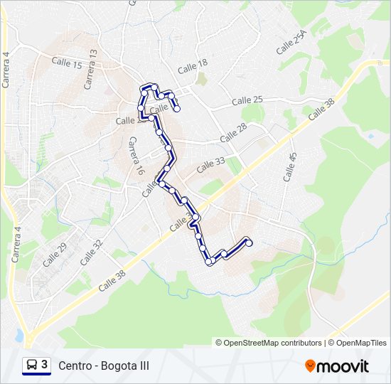 Mapa de 3 de autobús