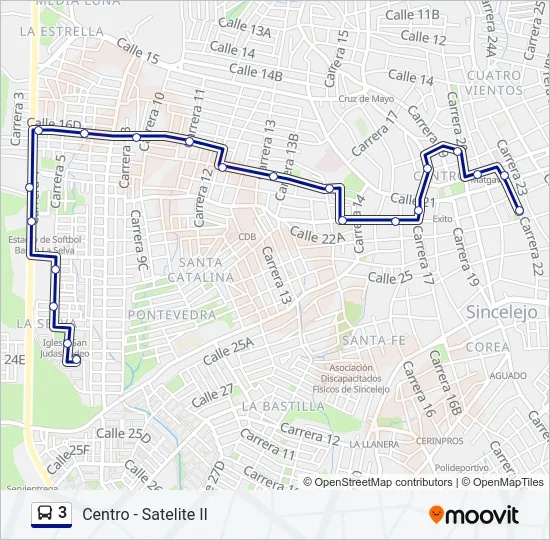 3 Bus Line Map