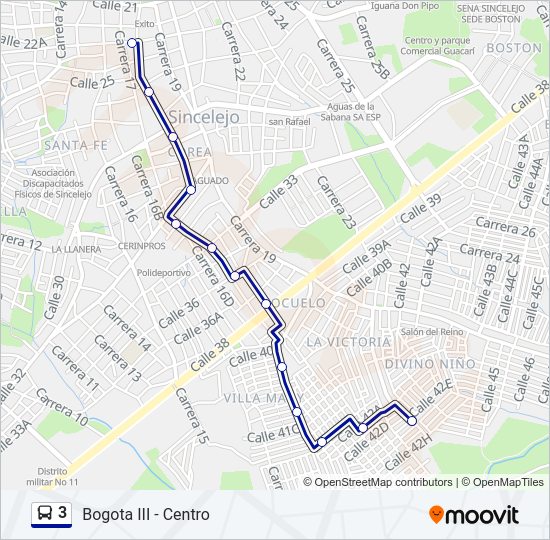 Mapa de 3 de autobús