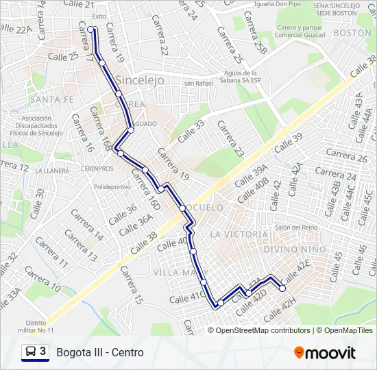 3 Bus Line Map