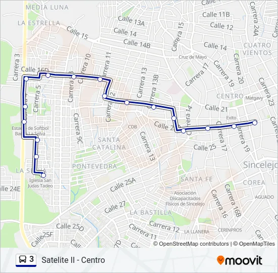 3 Bus Line Map