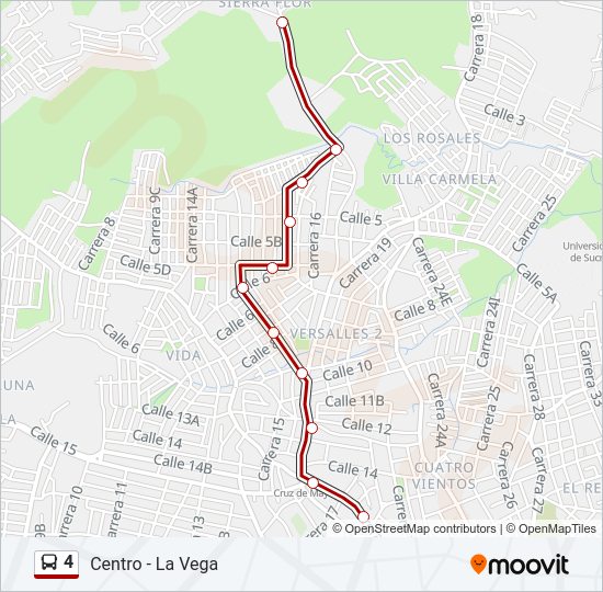 Mapa de 4 de autobús