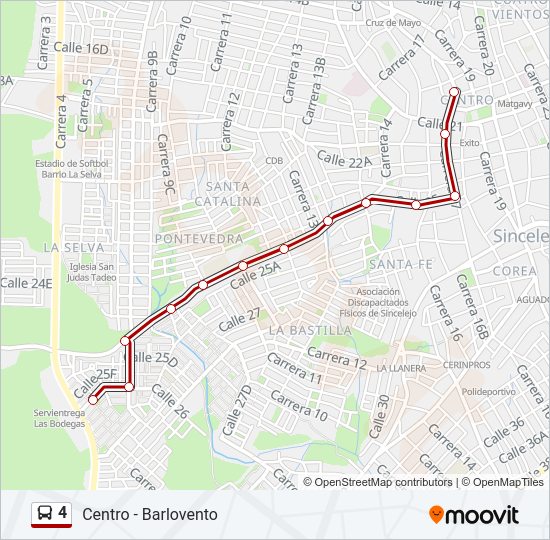 4 Bus Line Map