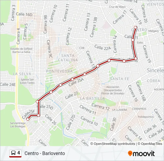4 Bus Line Map