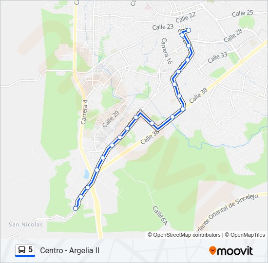 Mapa de 5 de autobús