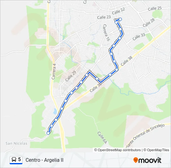 5 Bus Line Map