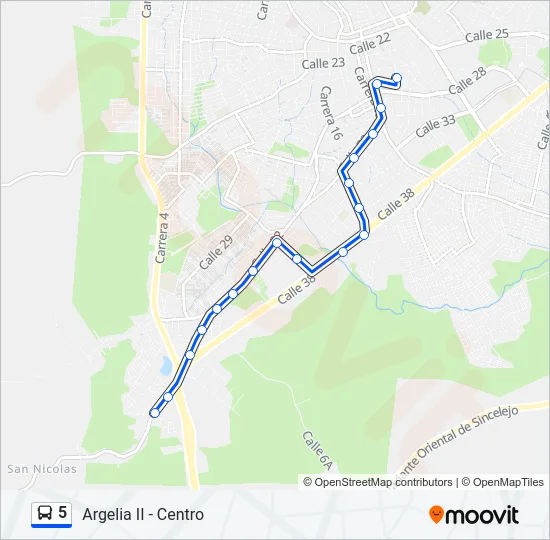 5 Bus Line Map