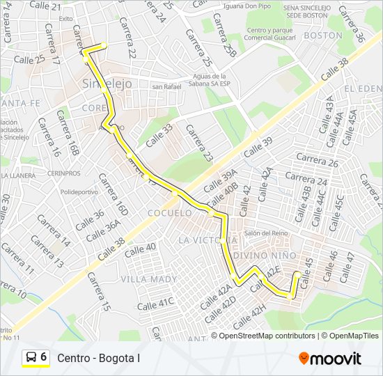 6 Bus Line Map