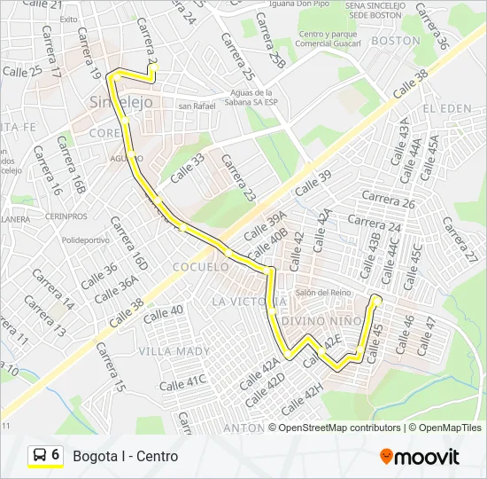 6 Bus Line Map