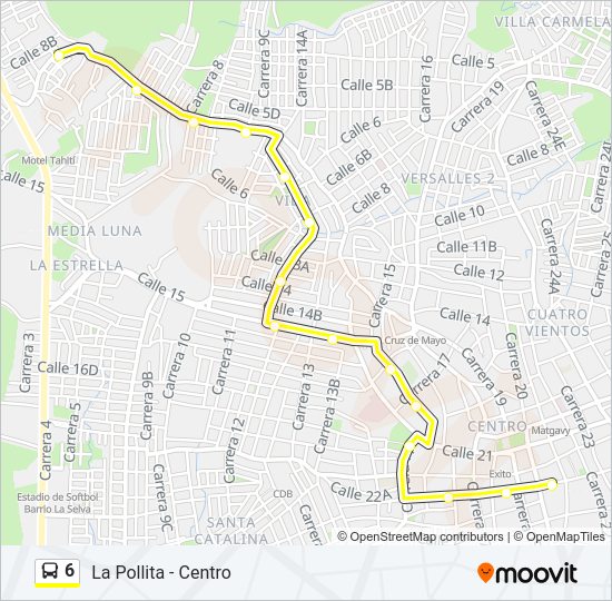 Mapa de 6 de autobús