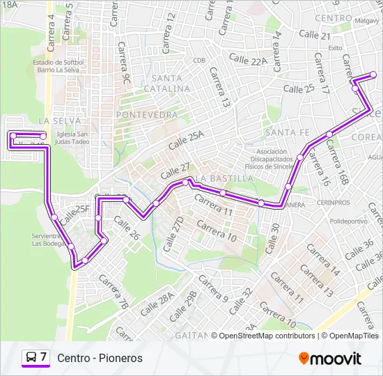 7 Bus Line Map
