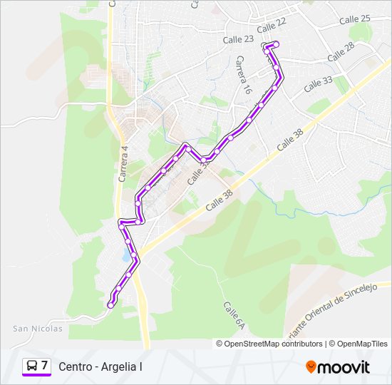 Mapa de 7 de autobús