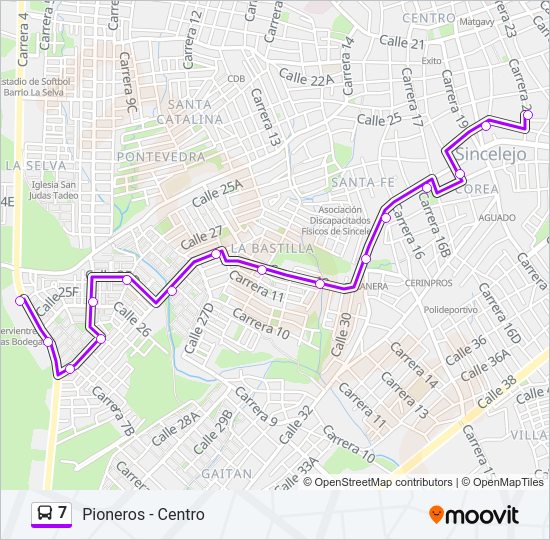 7 Bus Line Map
