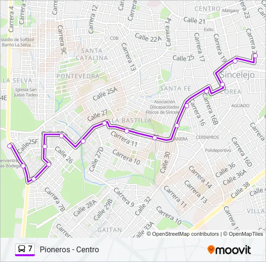 7 Bus Line Map