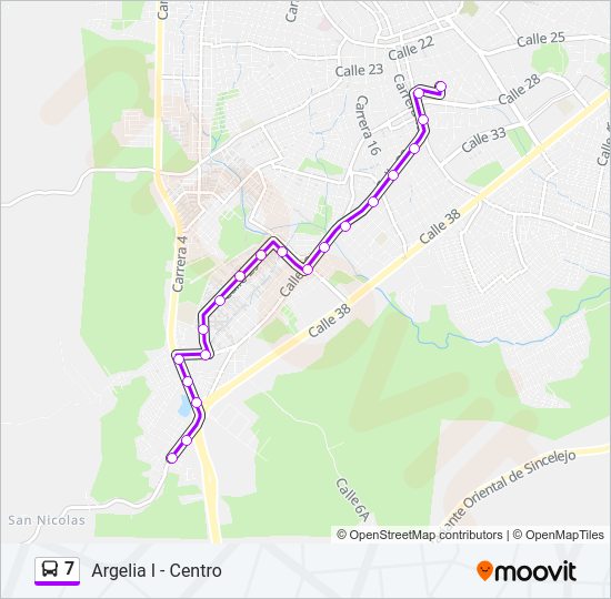 7 Bus Line Map