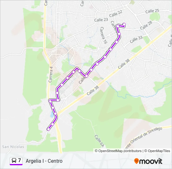 7 Bus Line Map
