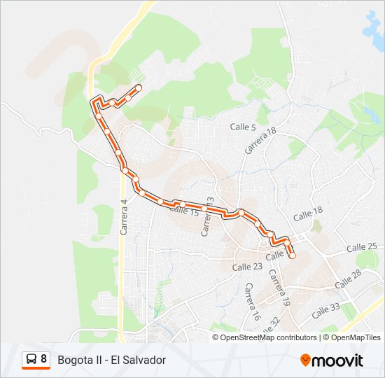 Mapa de 8 de autobús
