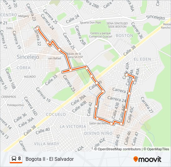8 Bus Line Map