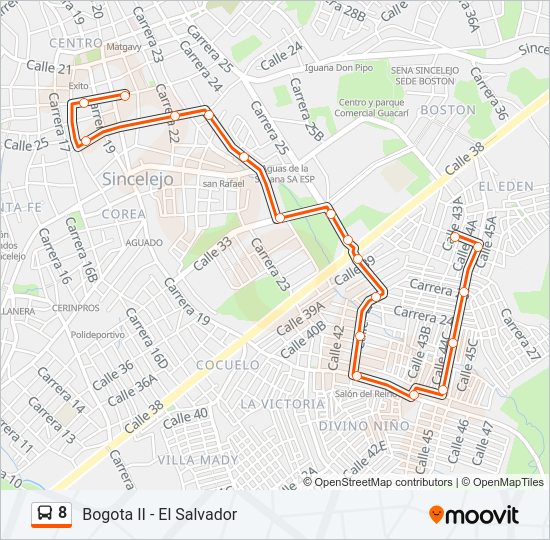 8 Bus Line Map