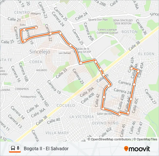 8 Bus Line Map