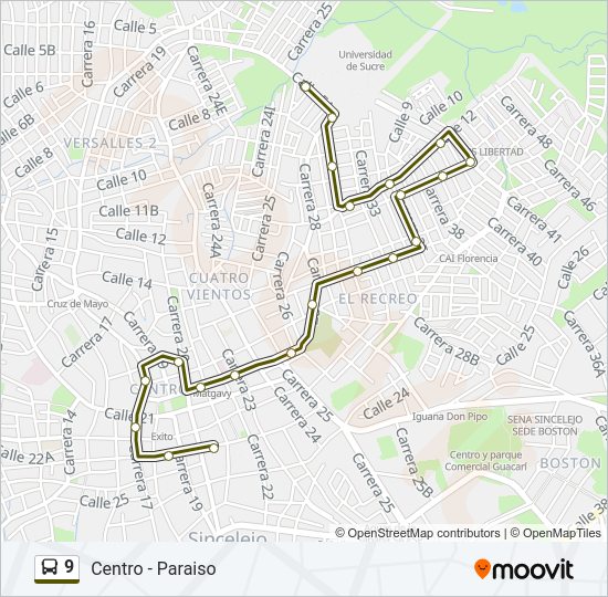 9 Bus Line Map