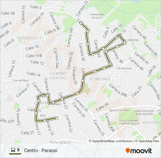 9 Bus Line Map