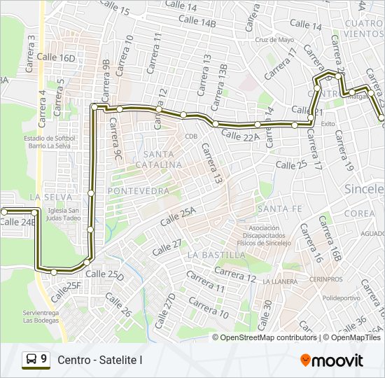 9 Bus Line Map